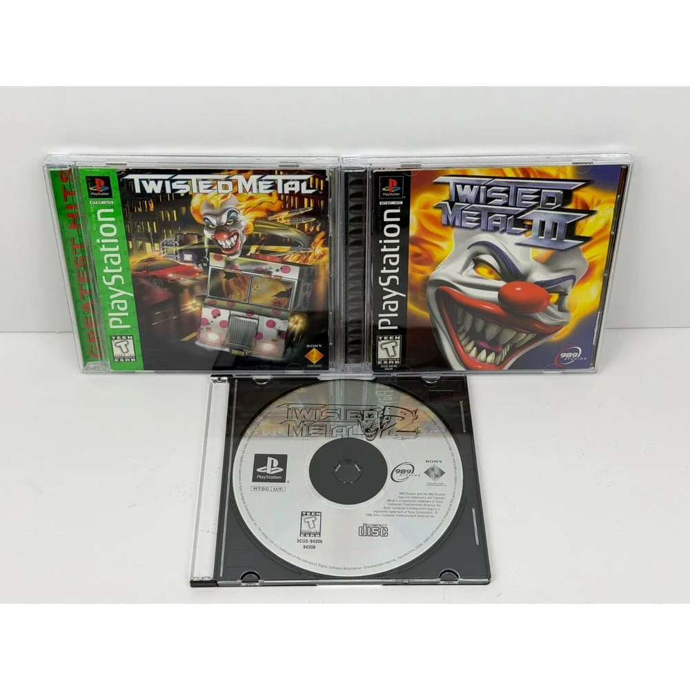 Twisted Metal Lot of 3 1 2 3 PS1 PlayStation 1 CIB Complete Discs are Excellent